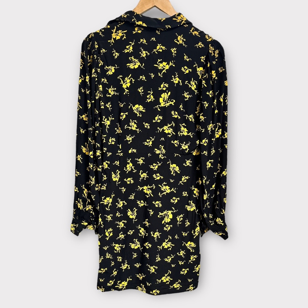Ganni Floral Print Crepe Long Sleeve Dress - Picture 4 of 10